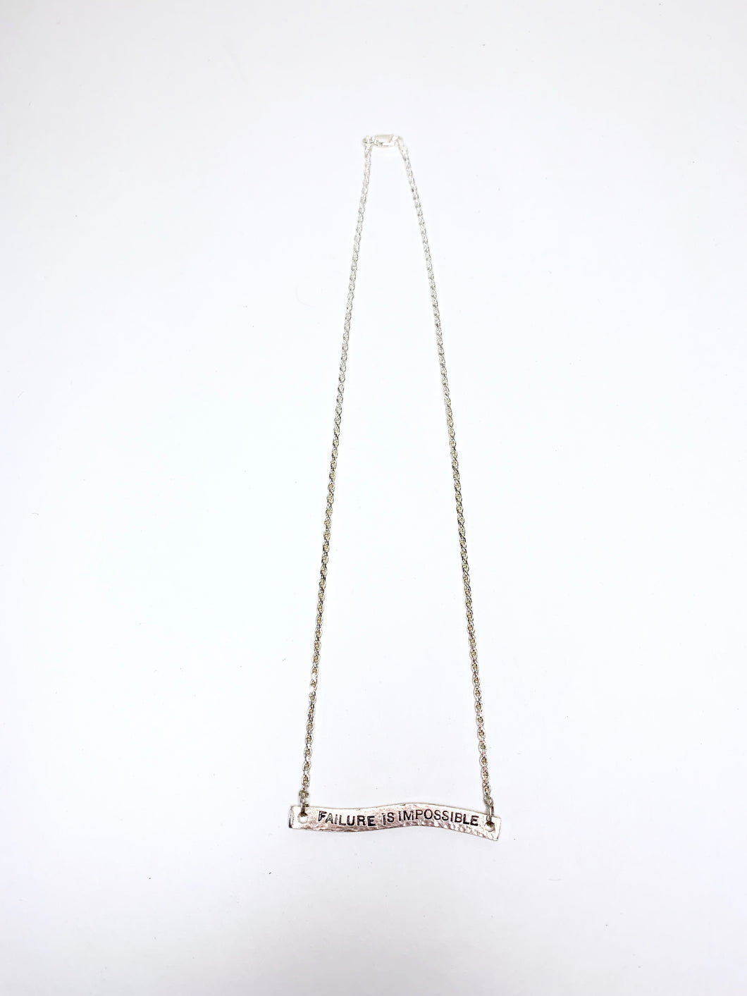 Silver Failure is Impossible Banner Necklace